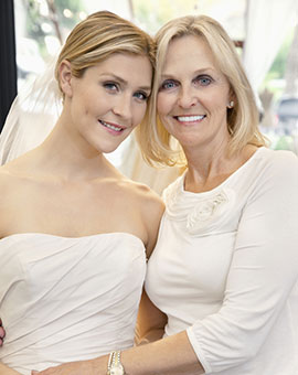 Mother and daughter on wedding day
